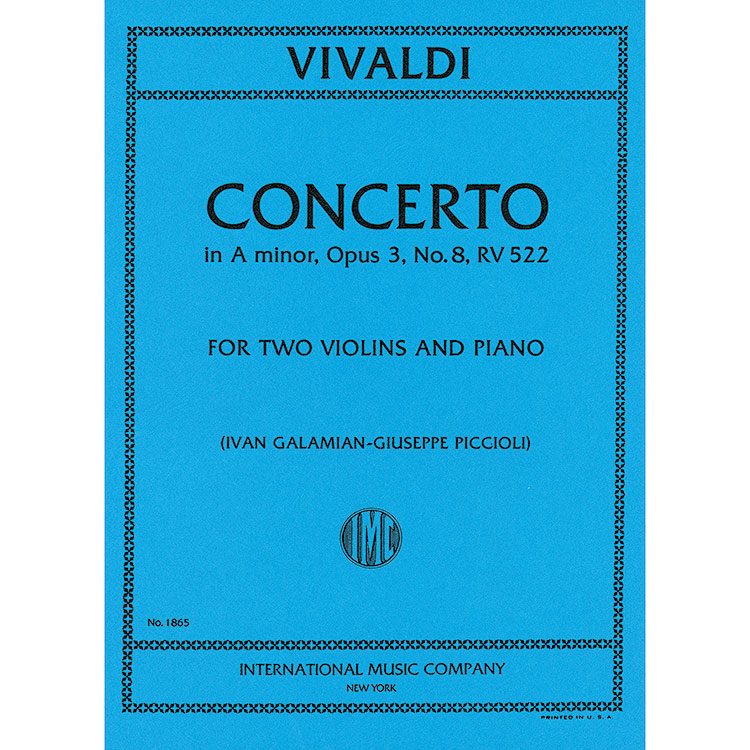 Concerto in A Minor, Op.3/8, RV 522 for two violins and piano; Antonio Vivaldi
