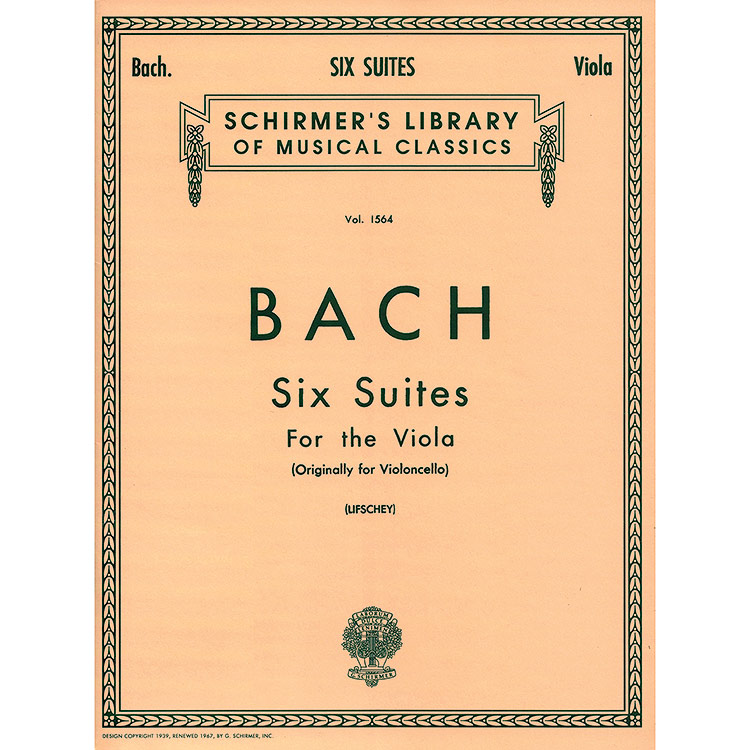 Six Cello Suites for Viola, BWV 1007-1012 (Lifschey); Johann Sebastian Bach (G. Schirmer)