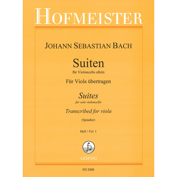 Six Cello Suites for Solo Viola, vol.1 (Nos.1-3, BWV 1007-1009) (urtext); Johann Sebastian Bach (Hofmeister)
