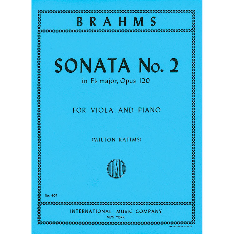Sonata no. 2 in E-flat Major op. 120, viola and piano; Johannes Brahms (International)