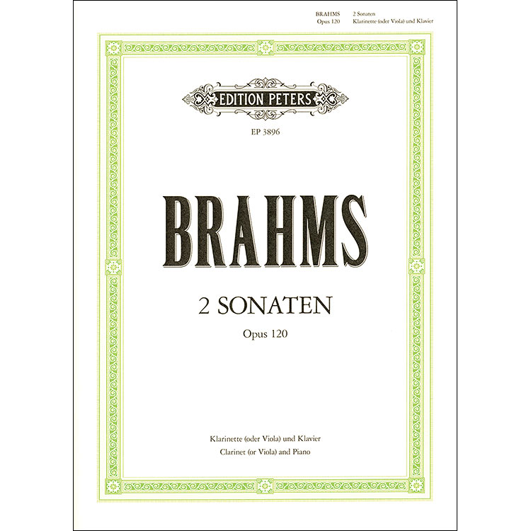 Sonatas, op. 120, nos. 1 and 2, viola and piano; Johannes Brahms (C. F. Peters)