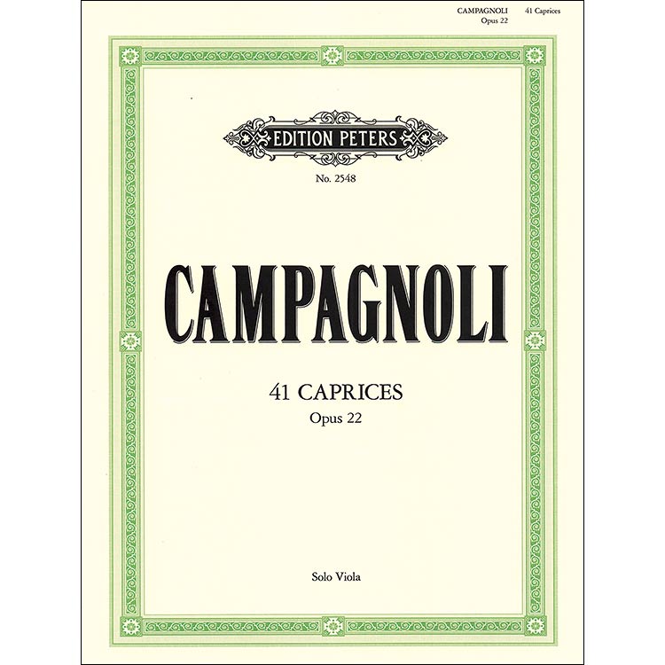 Forty-One Caprices, op. 22, viola; Bartolomeo Campagnoli (C. F. Peters))