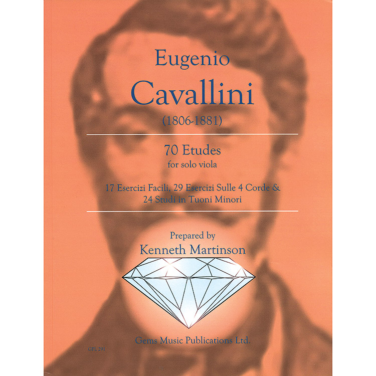 70 Etudes for Solo Viola; Eugenio Cavallini (Gems Music Publications)