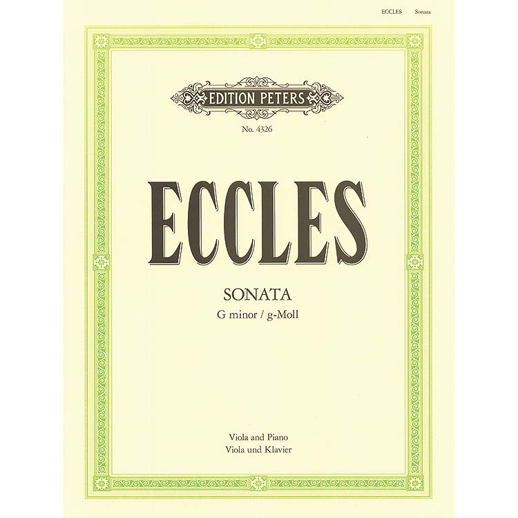 Sonata in G Minor, viola and piano; Henry Eccles (Peters)