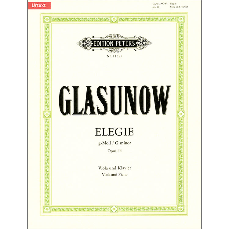 Elegie in G Minor, op.44 for viola and piano; Alexander Glazunov (Peters Edition)