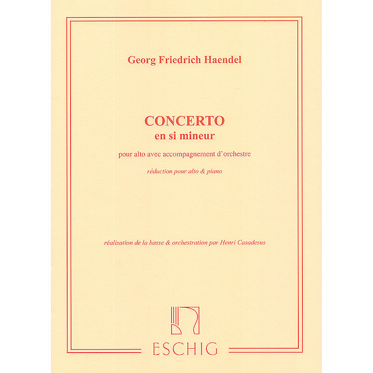 Concerto in B Minor, viola; Handel/Cassadesus (Durand)