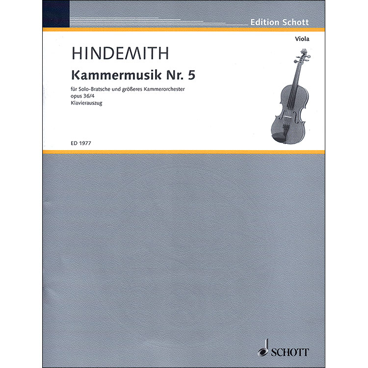 Kammermusik No. 5, Op.36/4 for viola and piano; Paul Hindemith