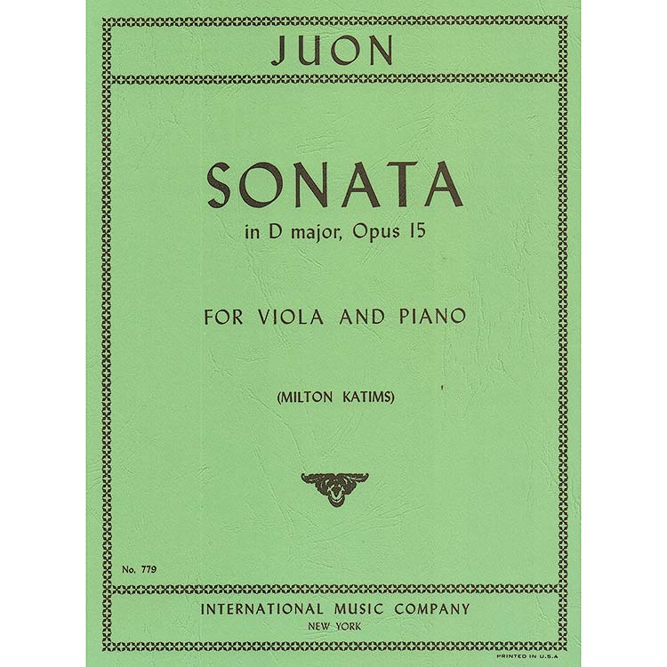 Sonata in D Major, op. 15, viola; Juon (Int)