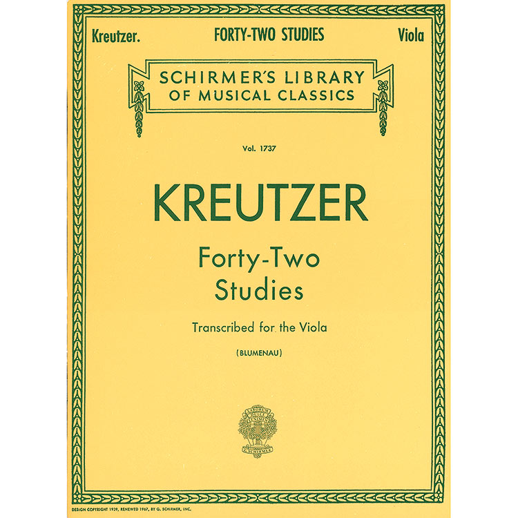Forty-Two Studies, viola; Kreutzer (Sch)
