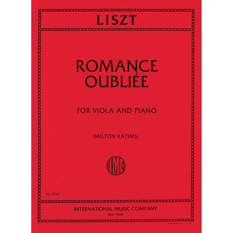 Romance Oubliee for Viola; Liszt (Int)