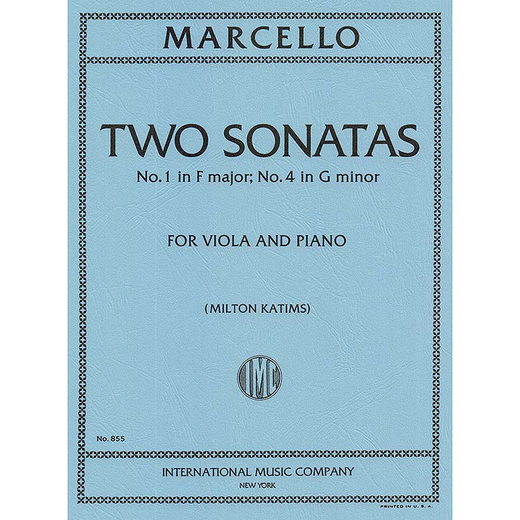 Two Sonatas, F Major & G Minor (op. 2/1 & 4) viola and piano (Katims); Benedetto Marcello (International))