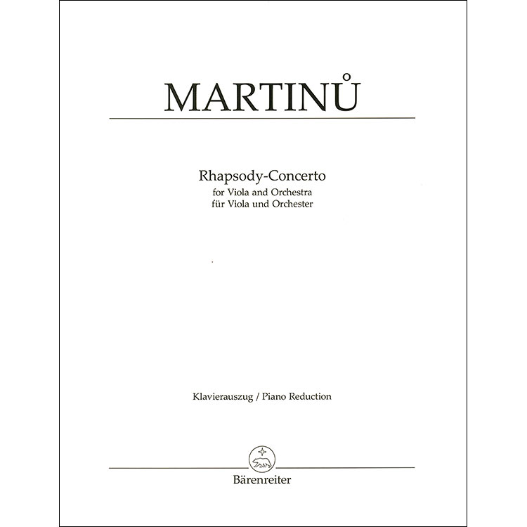 Rhapsody-Concerto for Viola and Piano (urtext); Bohuslav Martinu