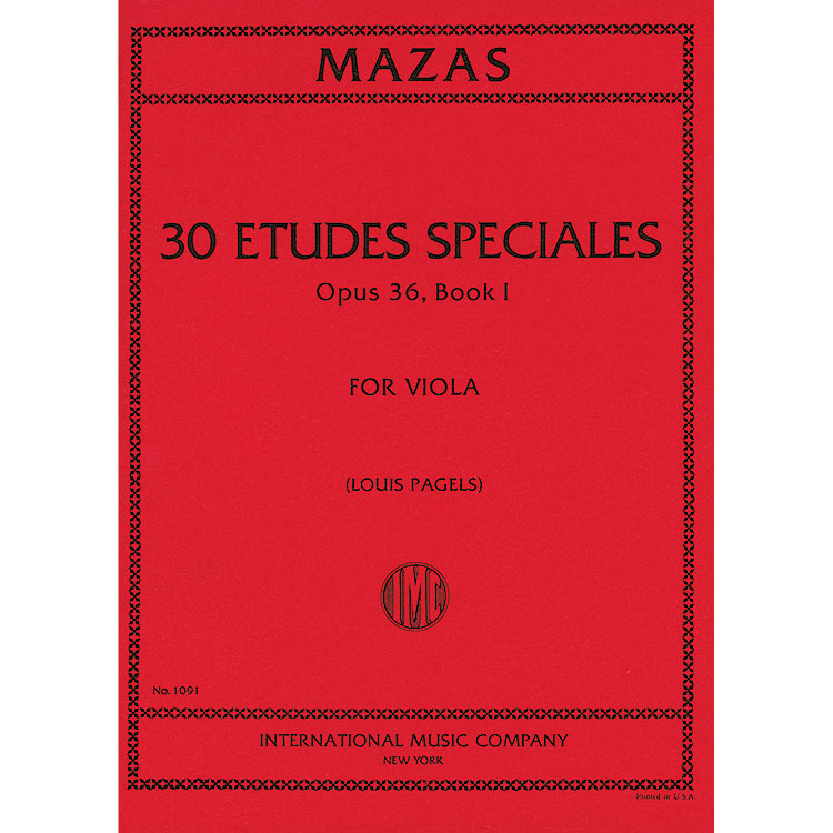 Etudes Speciales, op. 36, book 1, Viola; Jacques-Fereol Mazas (International)