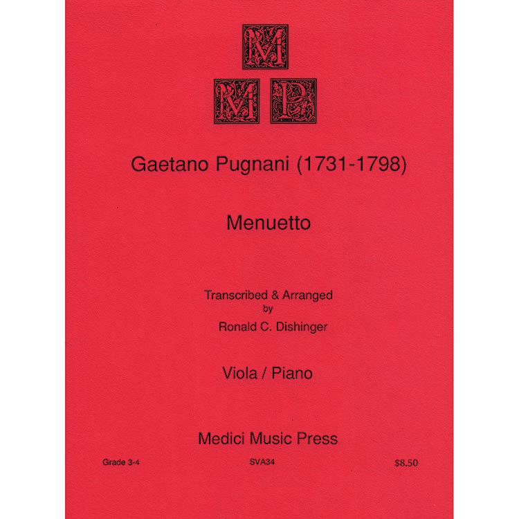 Menuetto, for Viola and Piano; Gaetano Pugnani (Medici Music Press)