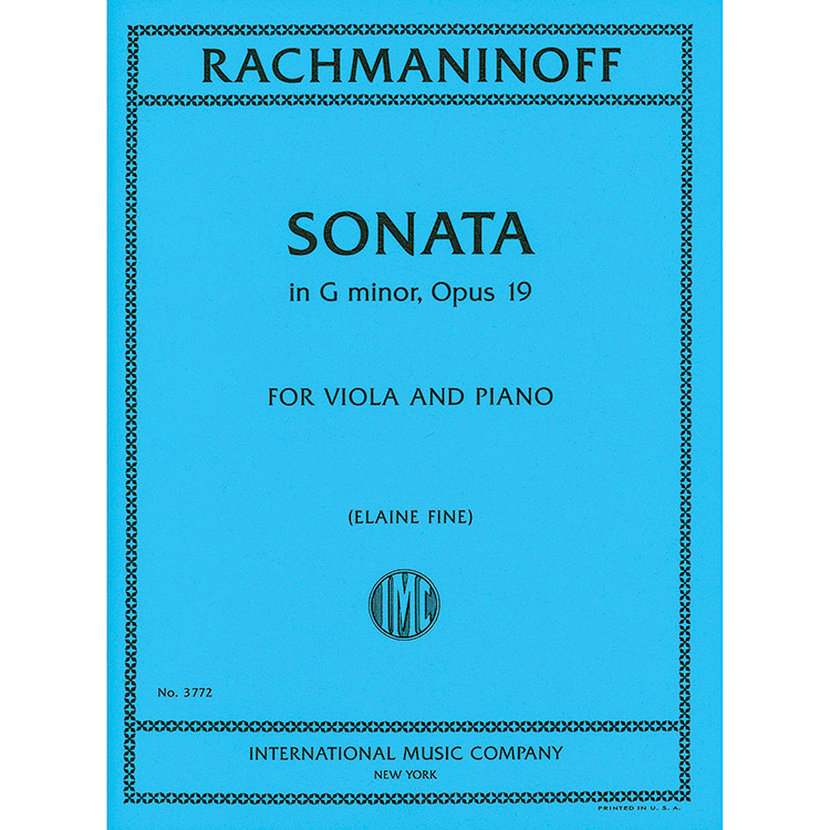 Sonata in G Minor, op. 19, viola and piano; Sergei Rachmaninoff (International)