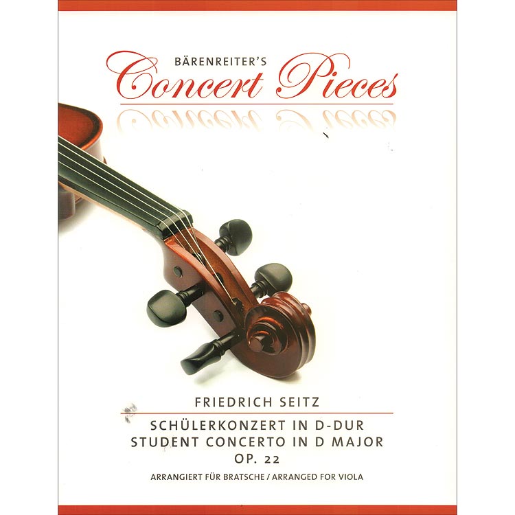Pupil's Concerto no. 5, op. 22, transposed for viola.  By Friedrich Seitz - Barenreiter Verlag