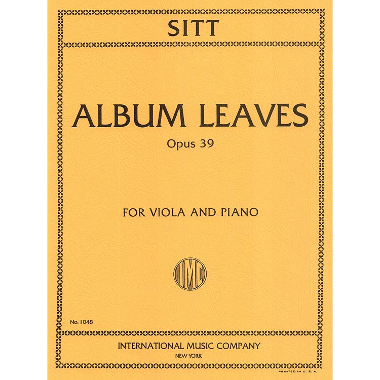 Album Leaves, op. 39, viola and piano; Hans Sitt (International)