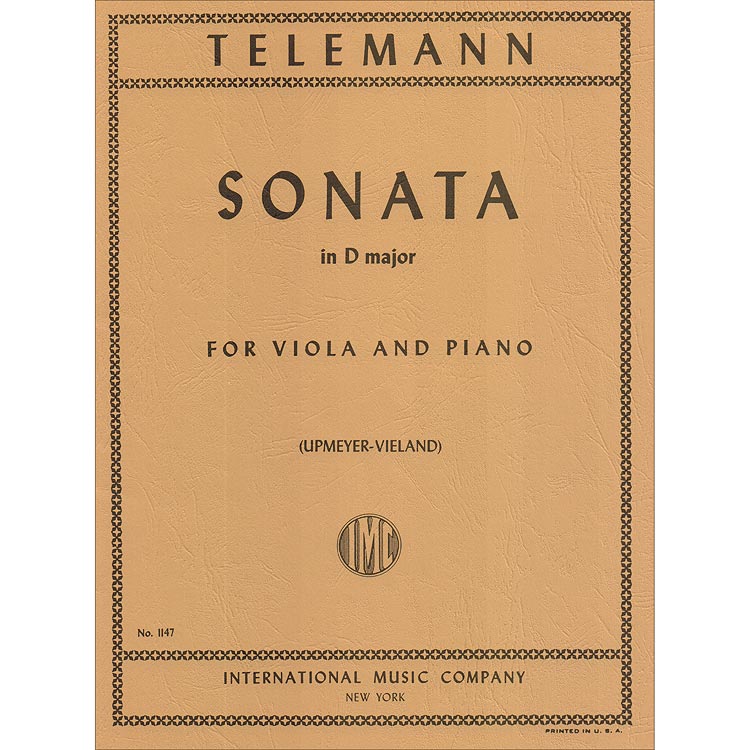 Sonata in D Major, viola; Telemann (Int)