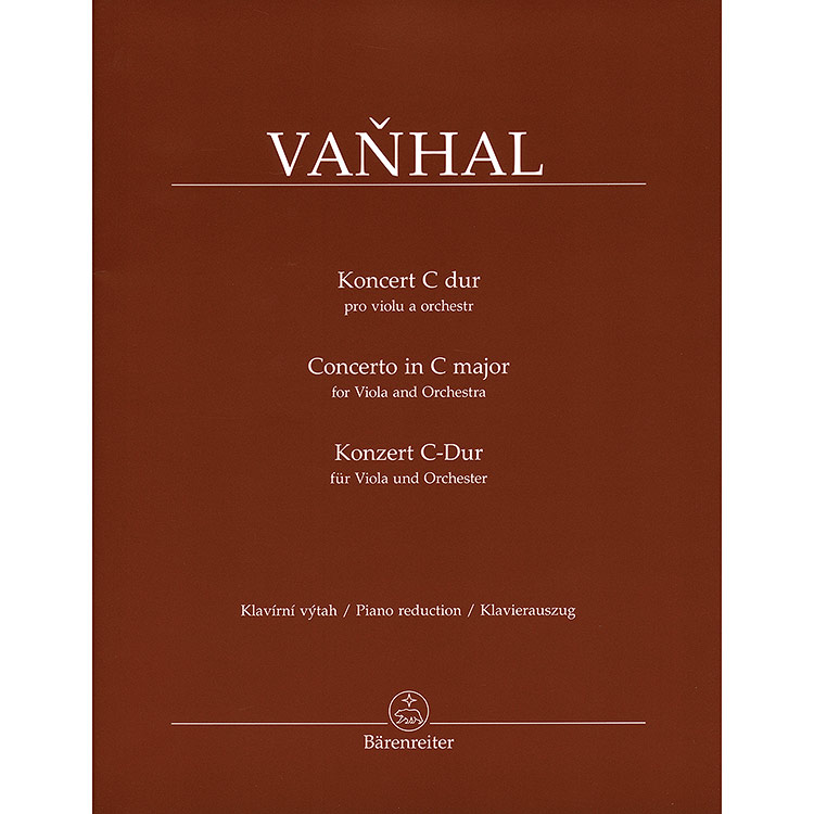 Concerto in C Major for viola and piano (urtext); Jan Krtitel Vanhal (Barenreiter Verlag)