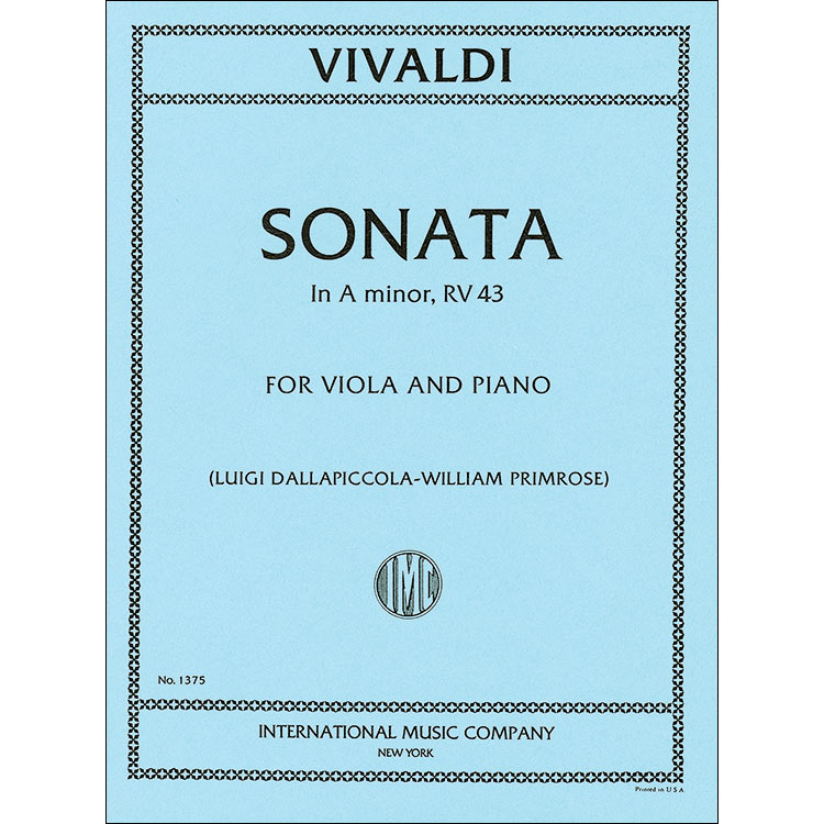 Sonata No. 3 in A Minor, RV 43 for viola and piano; Antonio Vivaldi