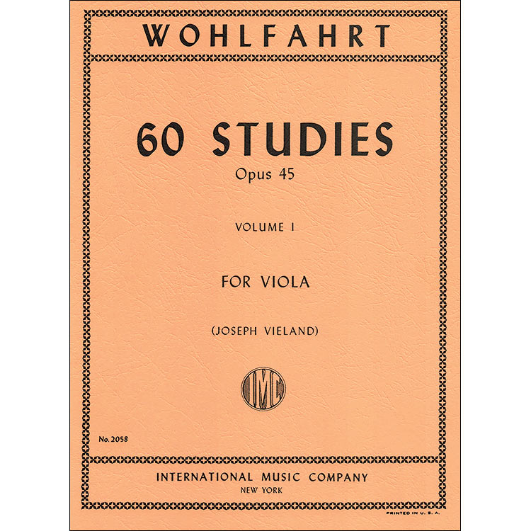 Sixty Studies, op.45, book 1 for viola; Franz Wohlfahrt (International)