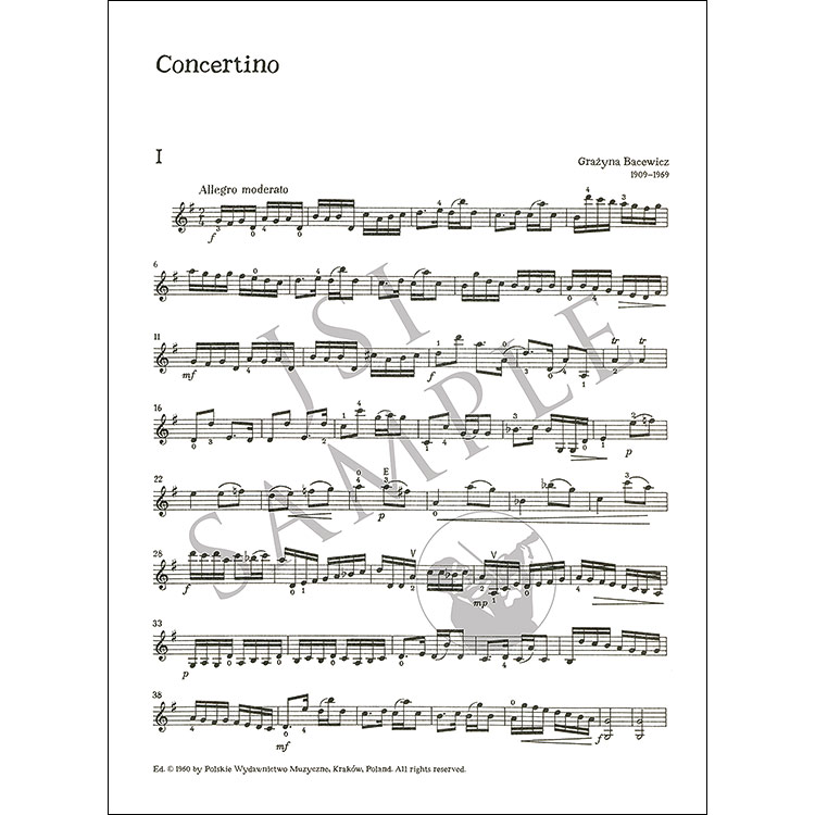 Concertino for violin and piano; Grazyna Bacewicz | Johnson String ...