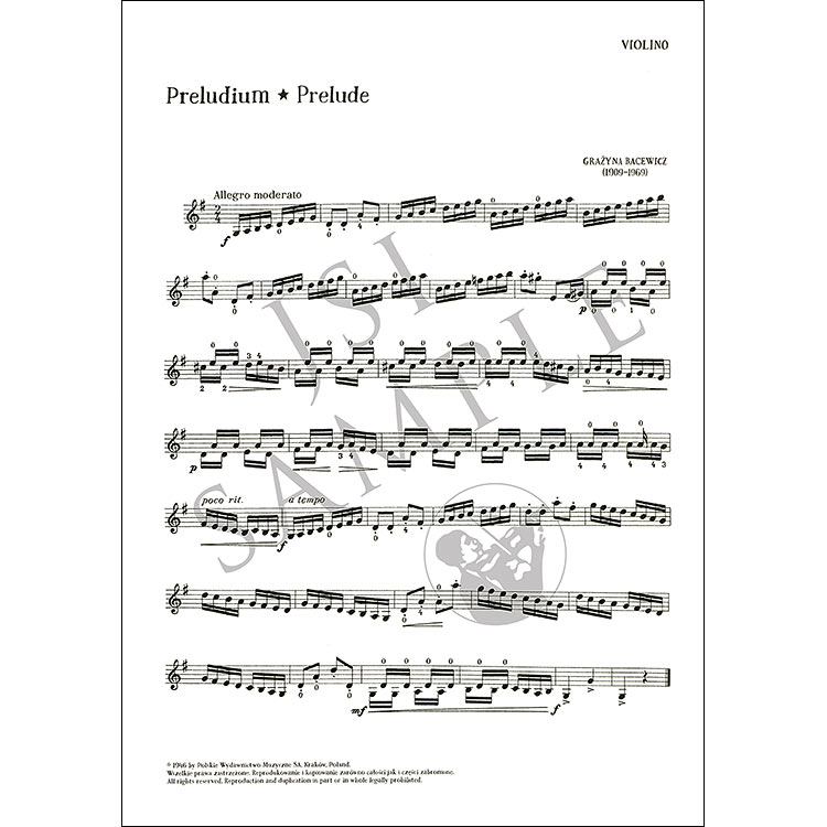 Easy Pieces for Violin and Piano, Book 1; Grazyna Bacewicz | Johnson ...