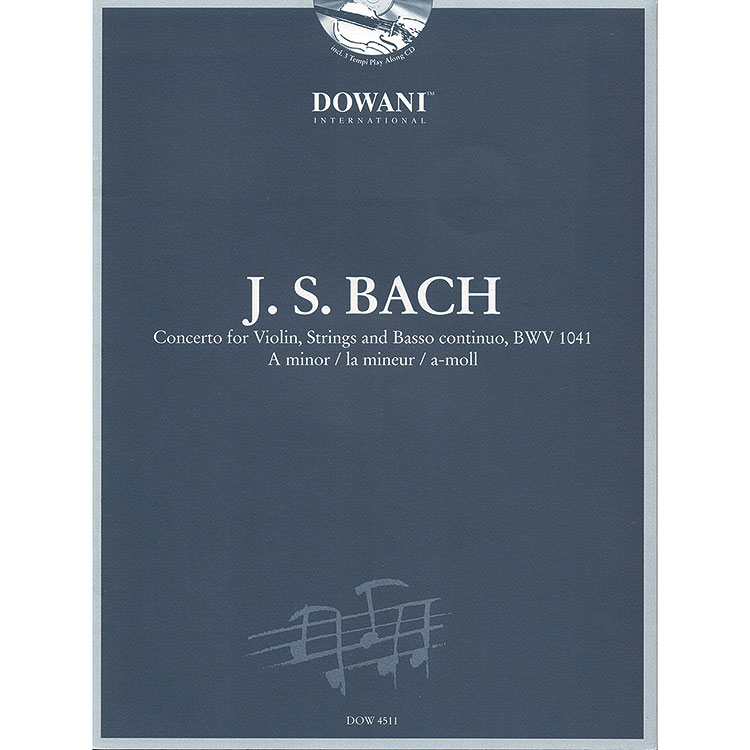 Concerto No. 1 in A Minor BWV 1041, for violin and piano, Book/3 Tempi CD; Johann Sebastian Bach (Dowani)