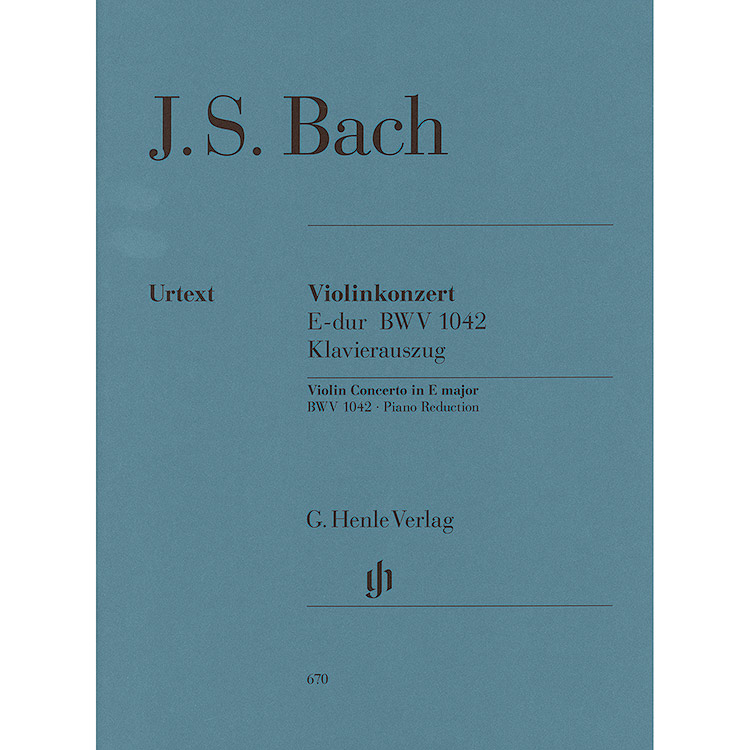 Concerto in E Major, BWV 1042 for violin and piano (urtext); Johann Sebastian Bach