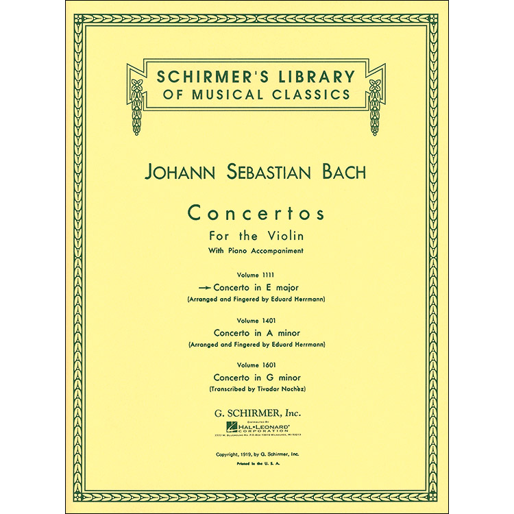 Concerto in E Major, BWV 1042, for violin and piano (E. Hermann); Johann Sebastian Bach