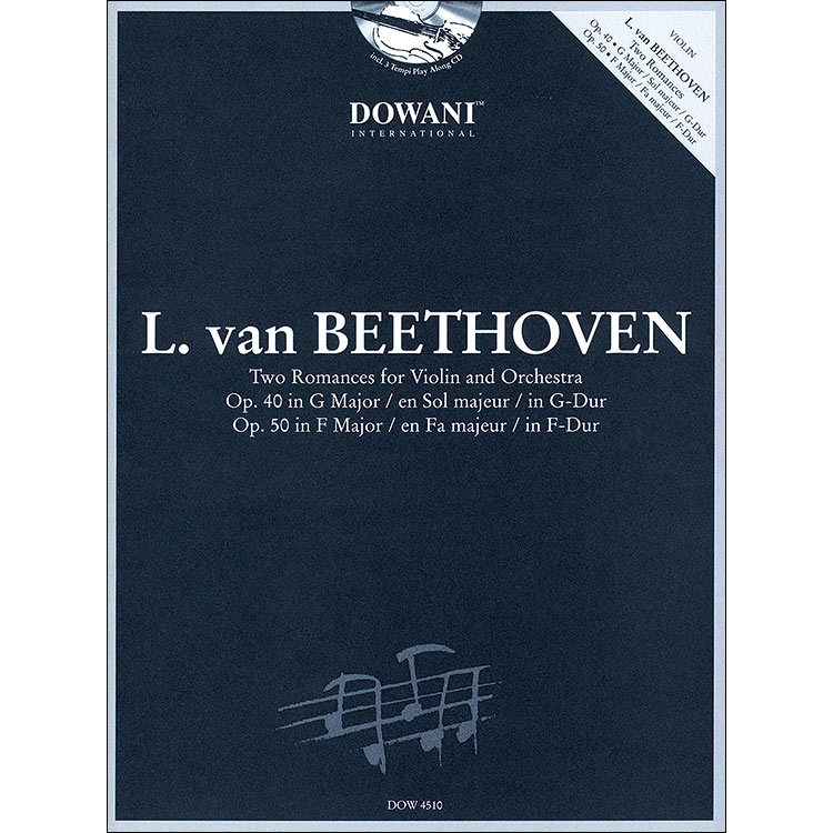 Two Romances in F and G, opp. 40 & 50, Book/3 tempi CD; Ludwig van Beethoven (Dowani)
