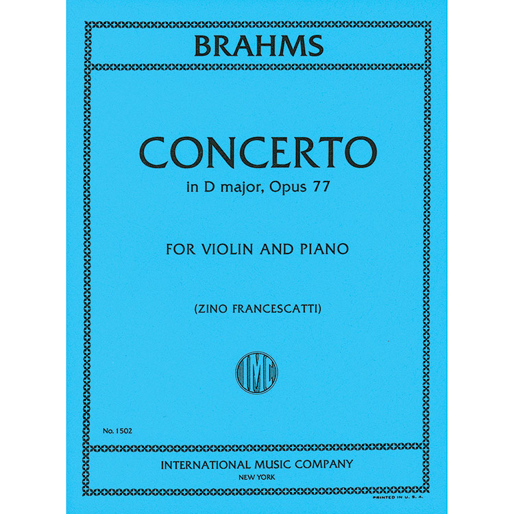 Concerto in D Major, Op. 77, for violin and piano; Johannes Brahms (International)