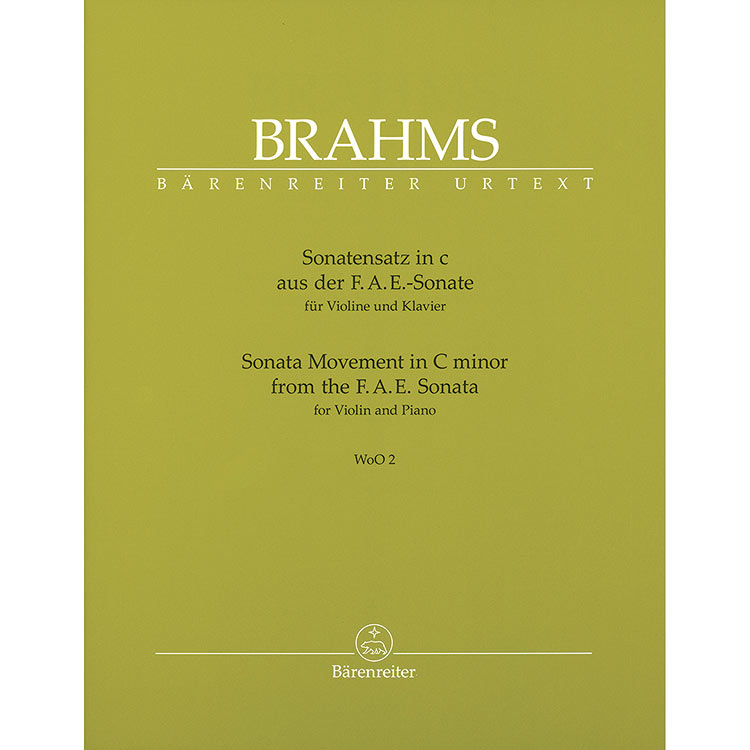 Sonatensatz/Scherzo Movement in C Minor from the F.A.E. Sonata for violin and piano (urtext); Johnannes Brahms (Barenreiter)
