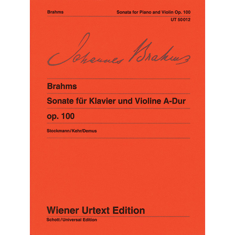 Sonata in A Major, for violin and piano, Op. 100; Johannes Brahms (Wiener Urtext Edition)