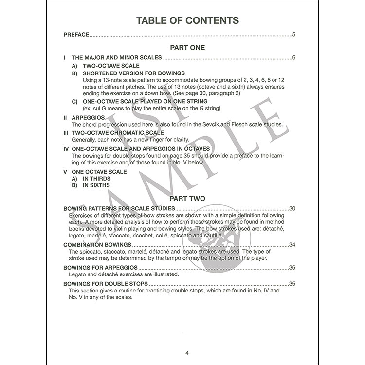 Two Octave Scales and Bowings for Violin; Susan Brown (Tempo Press ...