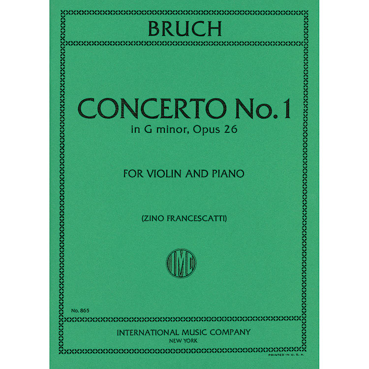 Concerto No.1 in G Minor, Op.26, for violin and piano; Max Bruch