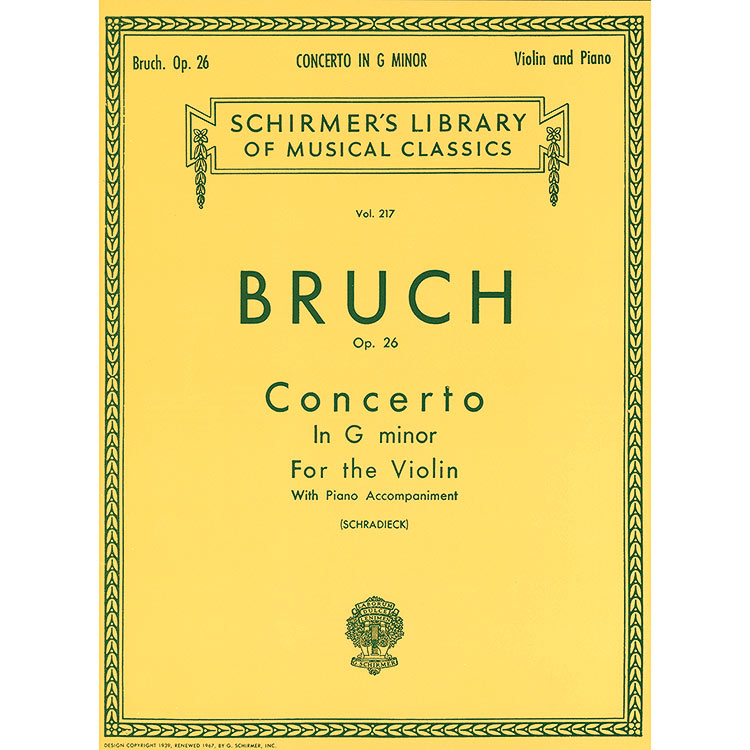 Concerto No.1 in G Minor, Op.26, for violin and piano; Max Bruch