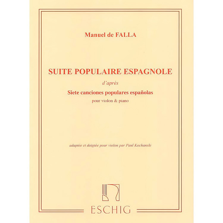 Suite Populaire Espagnole, for violin and piano; Manuel de Falla