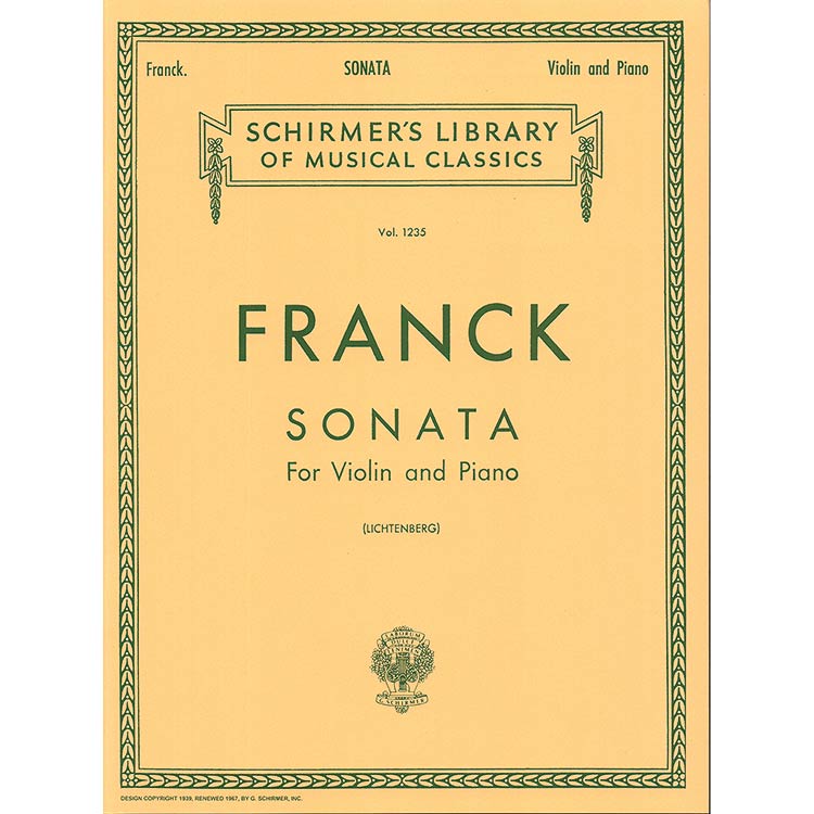 Sonata in A Major for violin and piano; Cesar Franck