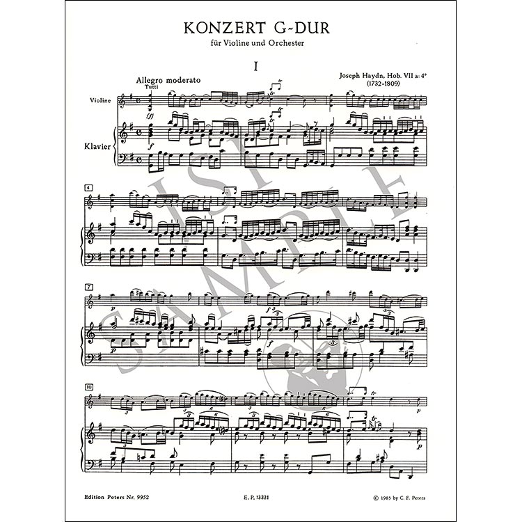 Concerto No. 2 in G Major, for violin and piano (Held/Thiemann); Joseph
