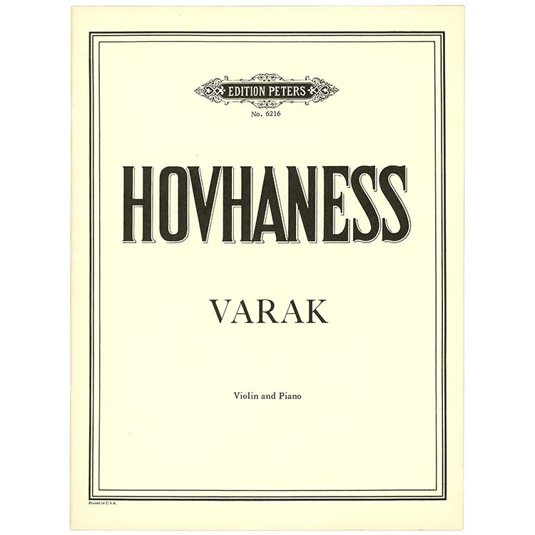 Varak, opus 47, violin and piano; Alan Hovhannes (Peters)