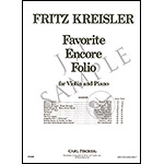 Favorite Encore Folio, for violin and piano; Fritz Kreisler (Carl Fischer)