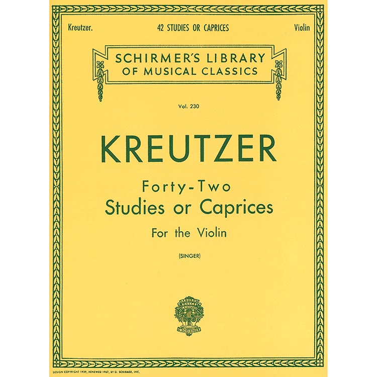 42 Studies or Caprices, for violin: Rodolphe Kreutzer