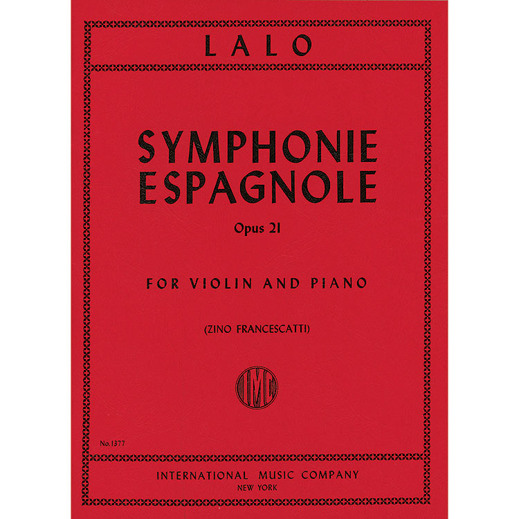 Symphonie Espagnole for violin and piano; Edouard Lalo
