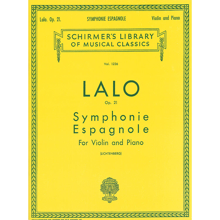 Symphonie Espagnole for violin and piano; Edouard Lalo