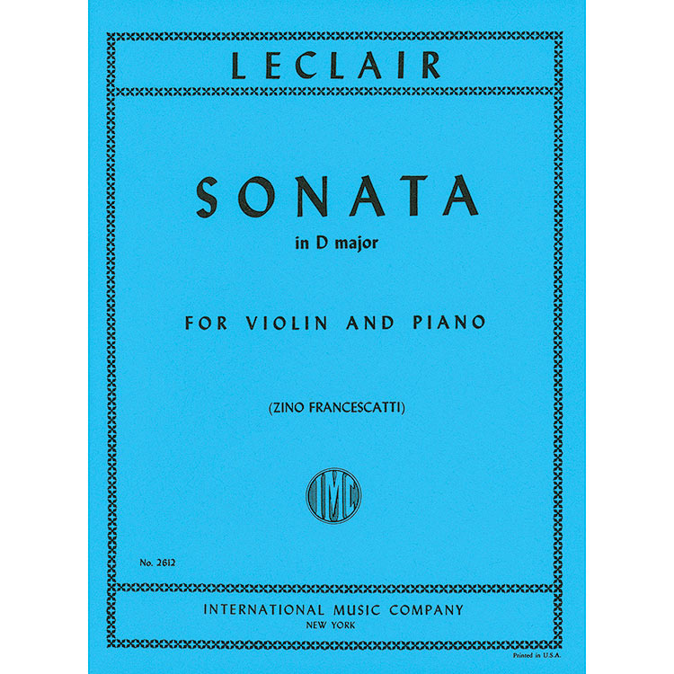 Sonata in D Major, violin; Jean-Marie Leclair (International)