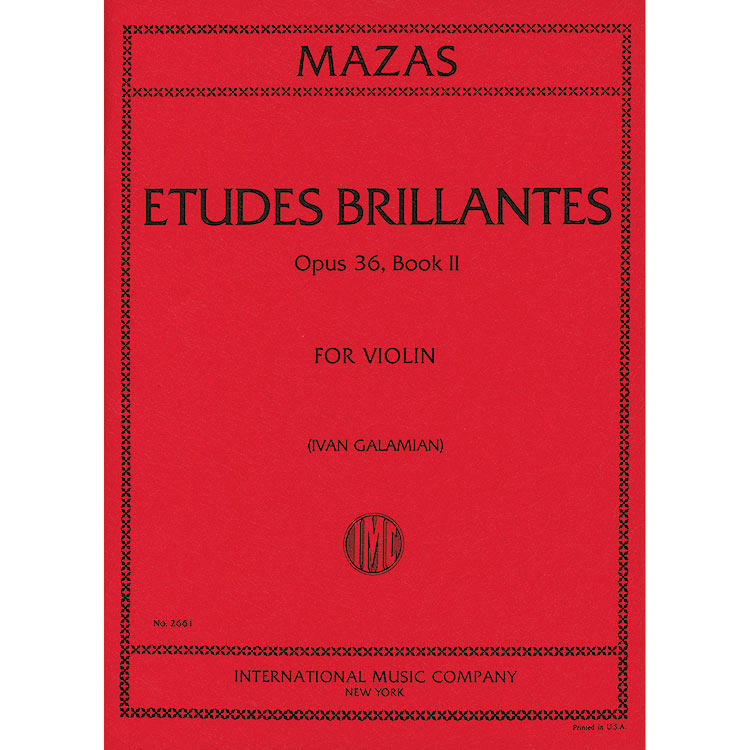 Etudes Brillantes, opus 36, book 2 for violin; Jacques-Fereol Mazas (International)