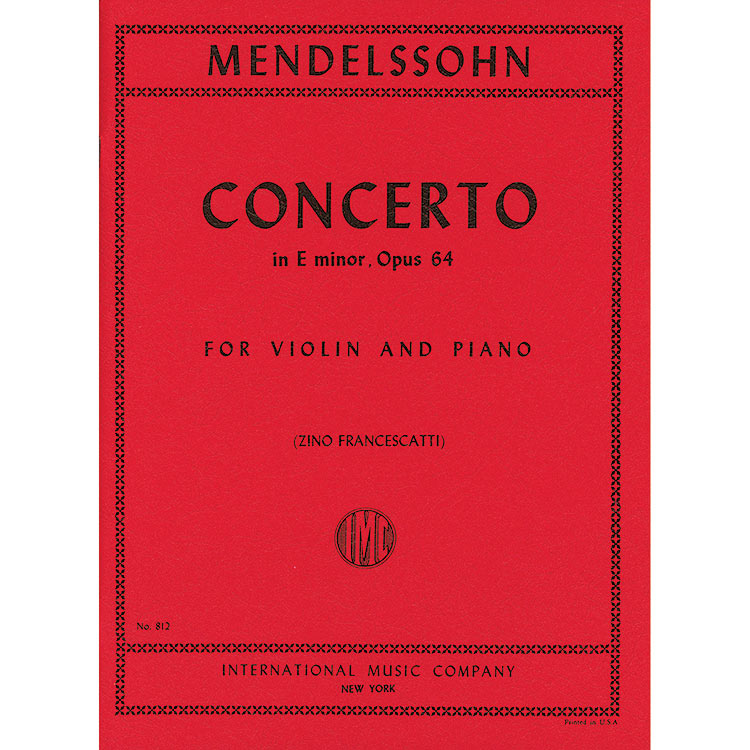 Concerto in E minor, Op.64 for violin and piano; Felix Mendelssohn