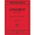 Concerto in E minor, Op.64 for violin and piano; Felix Mendelssohn