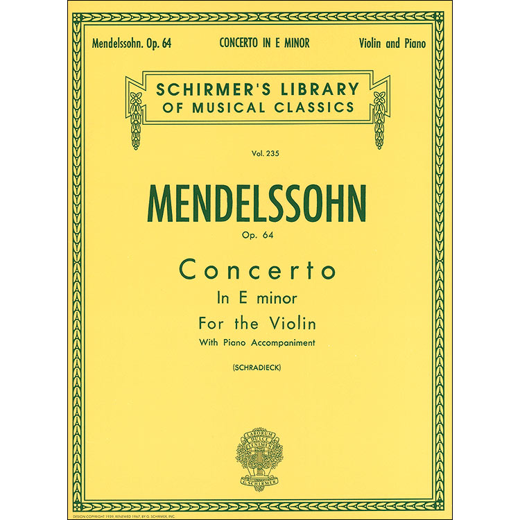 Concerto in E minor, Op.64 for violin and piano; Felix Mendelssohn